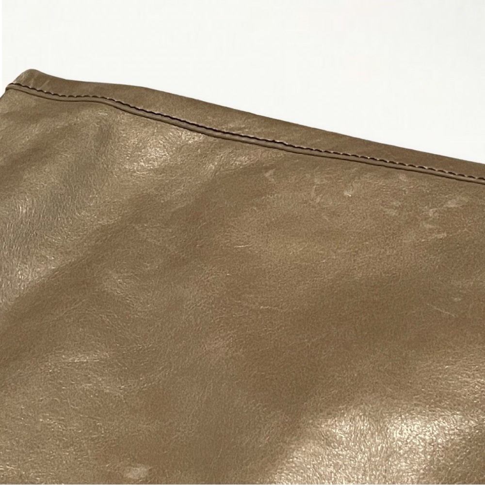 Vintage 90s Y2K Cynthia Rowley Tan Leather Slouchy Oversized Clutch - Picture 16 of 16
